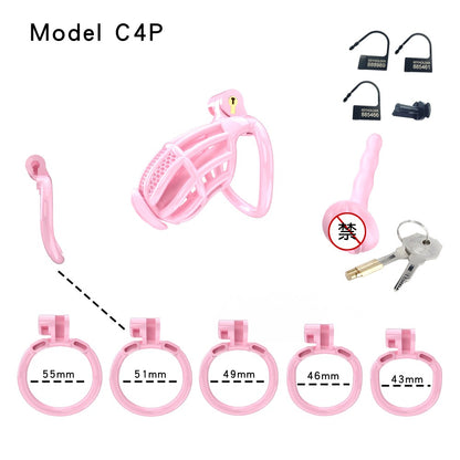 Honeycomb Obedient Chastity Cage – Lightweight Resin, 5 Ring Sizes & Built-in Lock