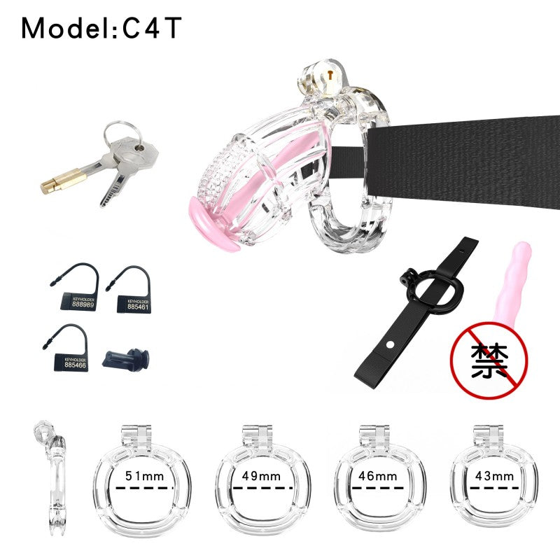 Honeycomb Obedient Chastity Cage – Lightweight Resin, 5 Ring Sizes, Built-in Lock & Strap-Designed Rings