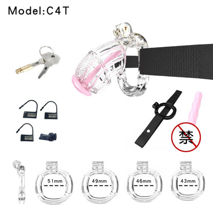Honeycomb Obedient Chastity Cage – Lightweight Resin, 5 Ring Sizes, Built-in Lock & Strap-Designed Rings