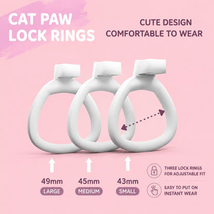 Cat Paw Silicone Flat Lock Chastity Device