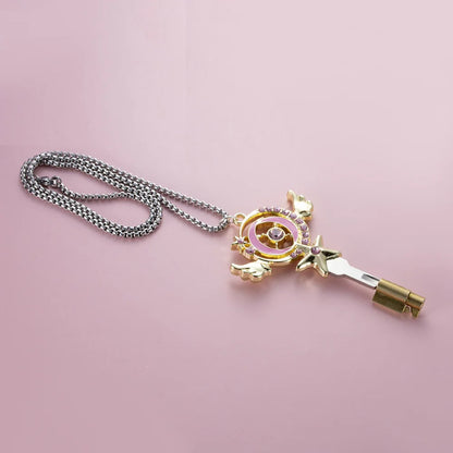 Magical Girl Chastity Key Necklace Set – Anime Wand Style Lock & Key Accessory for Chastity Cages