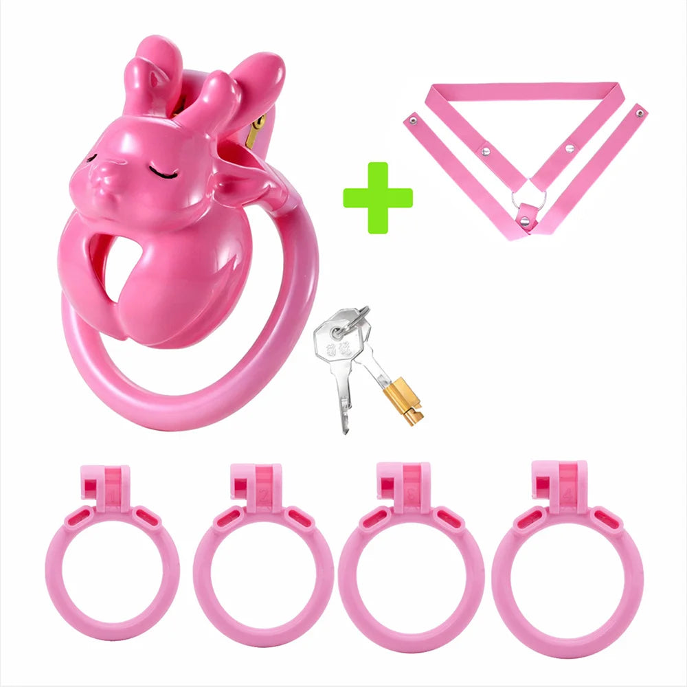 Resin Deer Chastity Cage with Waist Strap