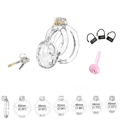 Soft Cobra Chastity Cage Set – Flexible Silicone Cobra Cage with 6 Rings & Lock System