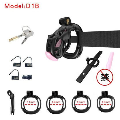 Black Viper Chastity Cage – 5 Sizes Available, Wearable Base Ring Design