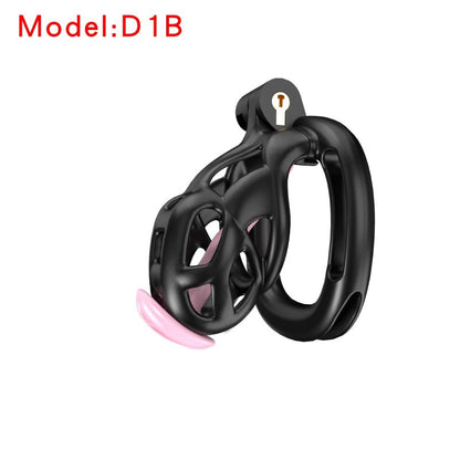 Black Viper Chastity Cage – 5 Sizes Available, Wearable Base Ring Design