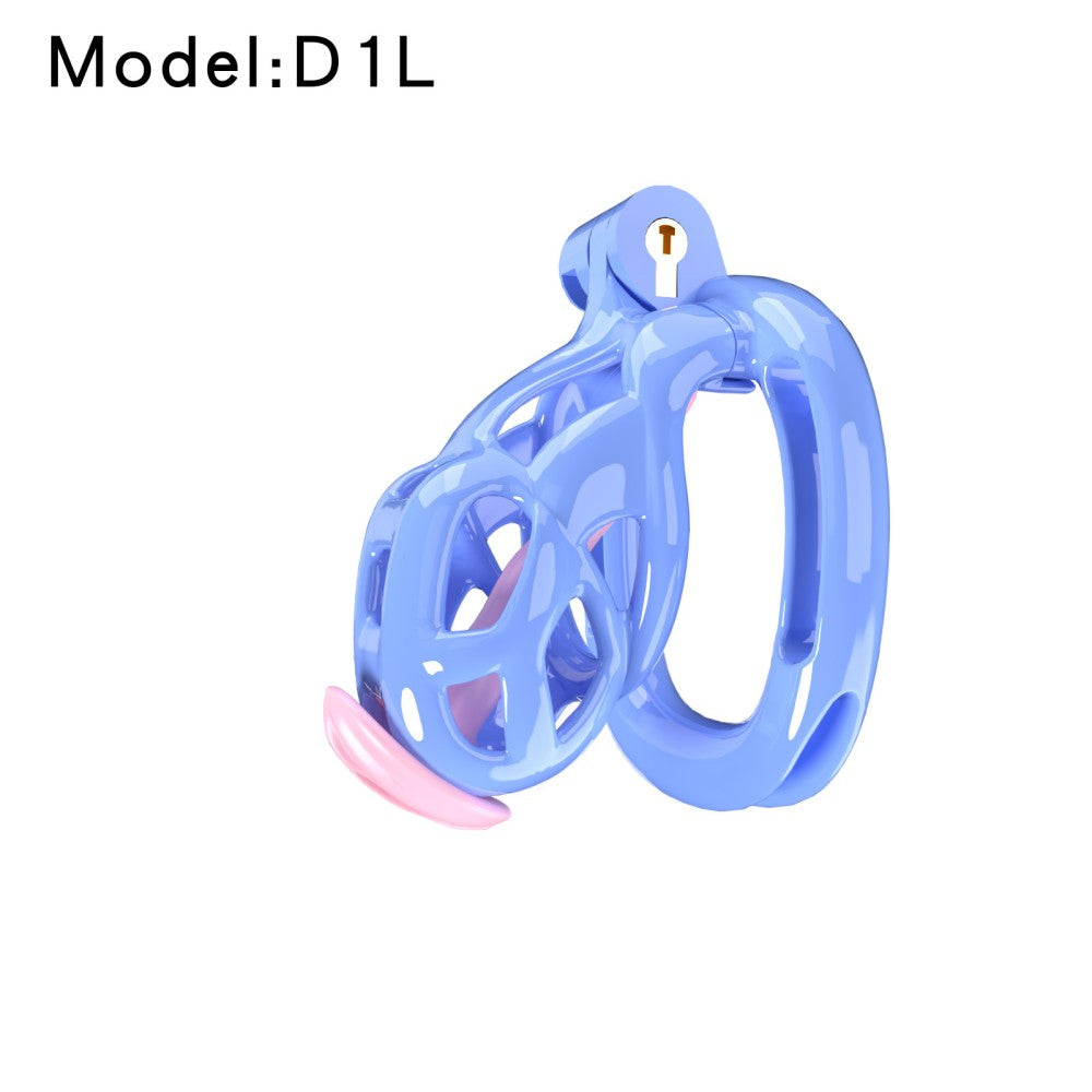 3D Printed Male Chastity Cage with Lock & 5 Rings – Resin Virginity Device with Strap for Men