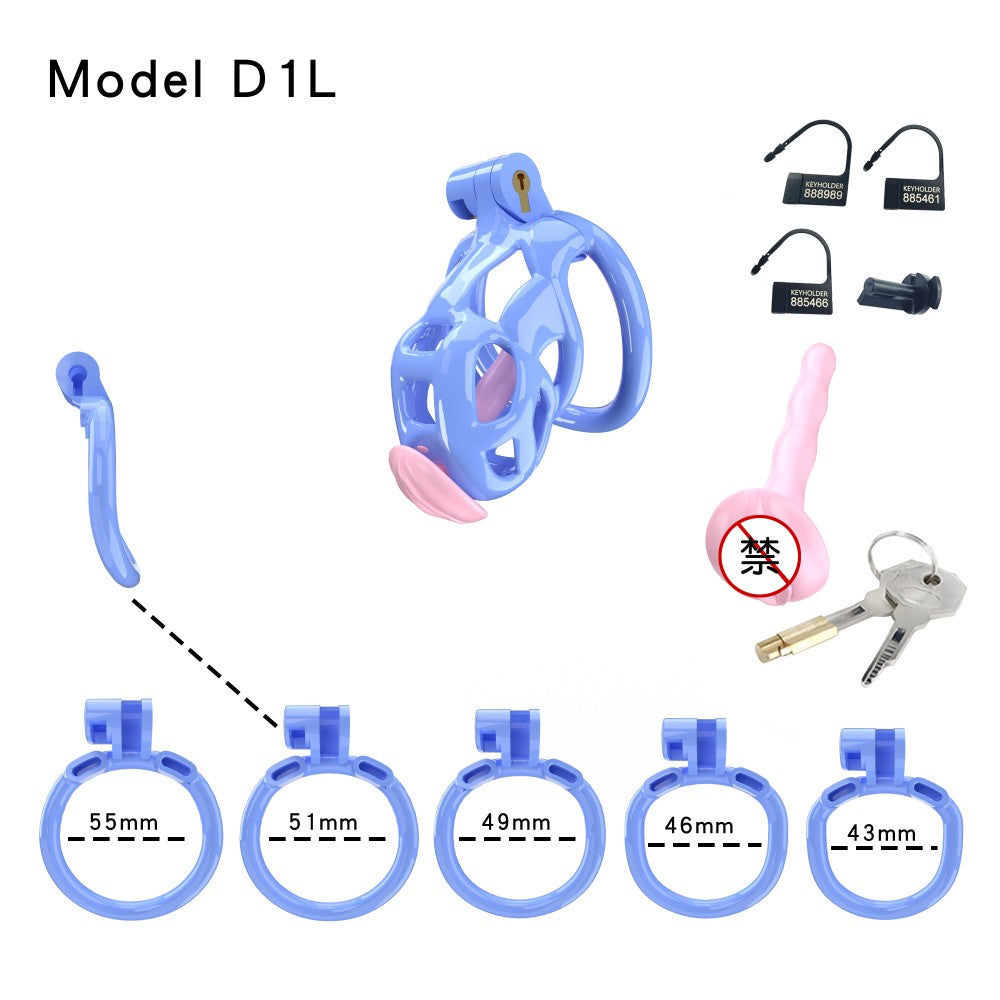 3D Printed Male Chastity Cage with Lock & 5 Rings – Resin Virginity Device for Men