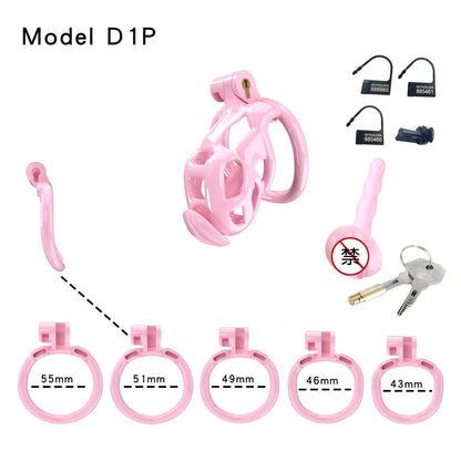 3D Printed Male Chastity Cage with Lock & 5 Rings – Resin Virginity Device for Men