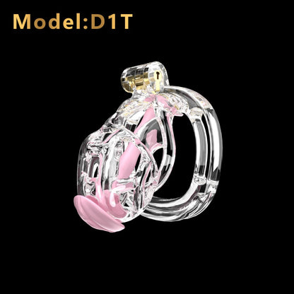3D Printed Male Chastity Cage with Lock & 5 Rings – Resin Virginity Device with Strap for Men
