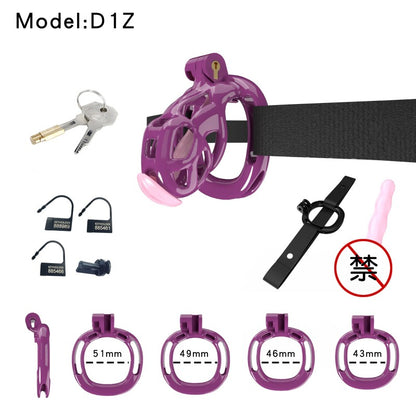 Purple Viper Chastity Cage – 5 Sizes, Wearable Base Ring, Sleek Snake Design