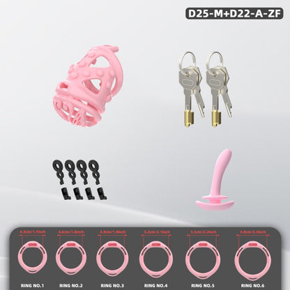 Butterfly Soft-Spike Chastity Cage with Adjustable Harness