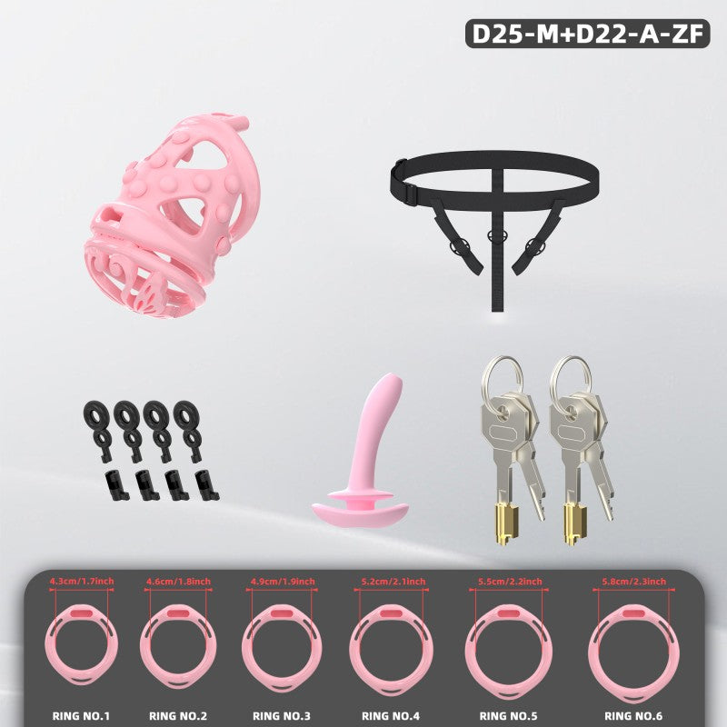 Butterfly Soft-Spike Chastity Cage with Adjustable Harness