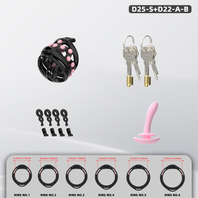Butterfly Soft-Spike Chastity Cage with Adjustable Harness