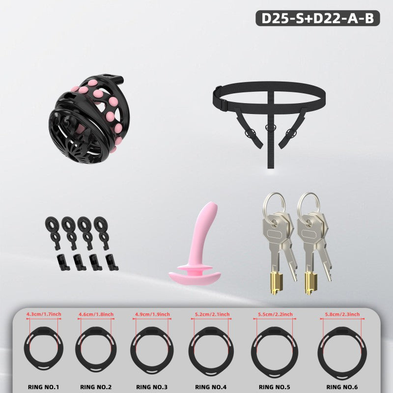 Butterfly Soft-Spike Chastity Cage with Adjustable Harness