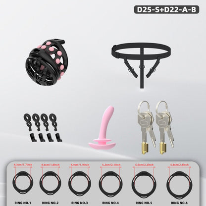 Butterfly Soft-Spike Chastity Cage with Adjustable Harness