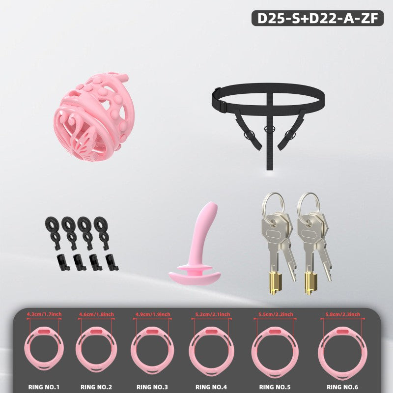 Butterfly Soft-Spike Chastity Cage with Adjustable Harness