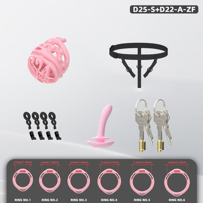 Butterfly Soft-Spike Chastity Cage with Adjustable Harness