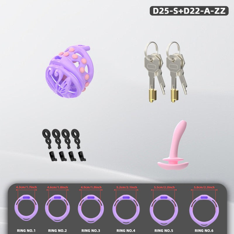 Butterfly Soft-Spike Chastity Cage with Adjustable Harness
