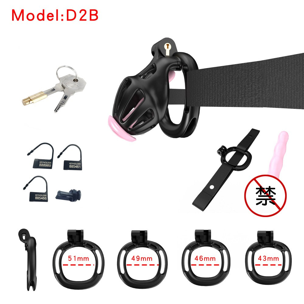 3D Printed Male Chastity Cage – Resin Lock with Strap & Perforated Ring Design for Men