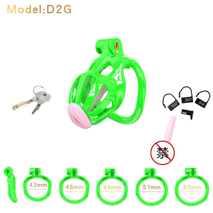 3D Printed Male Chastity Cage – Lightweight Penis Lock with 5 Rings for Erection Control & Bondage Fun