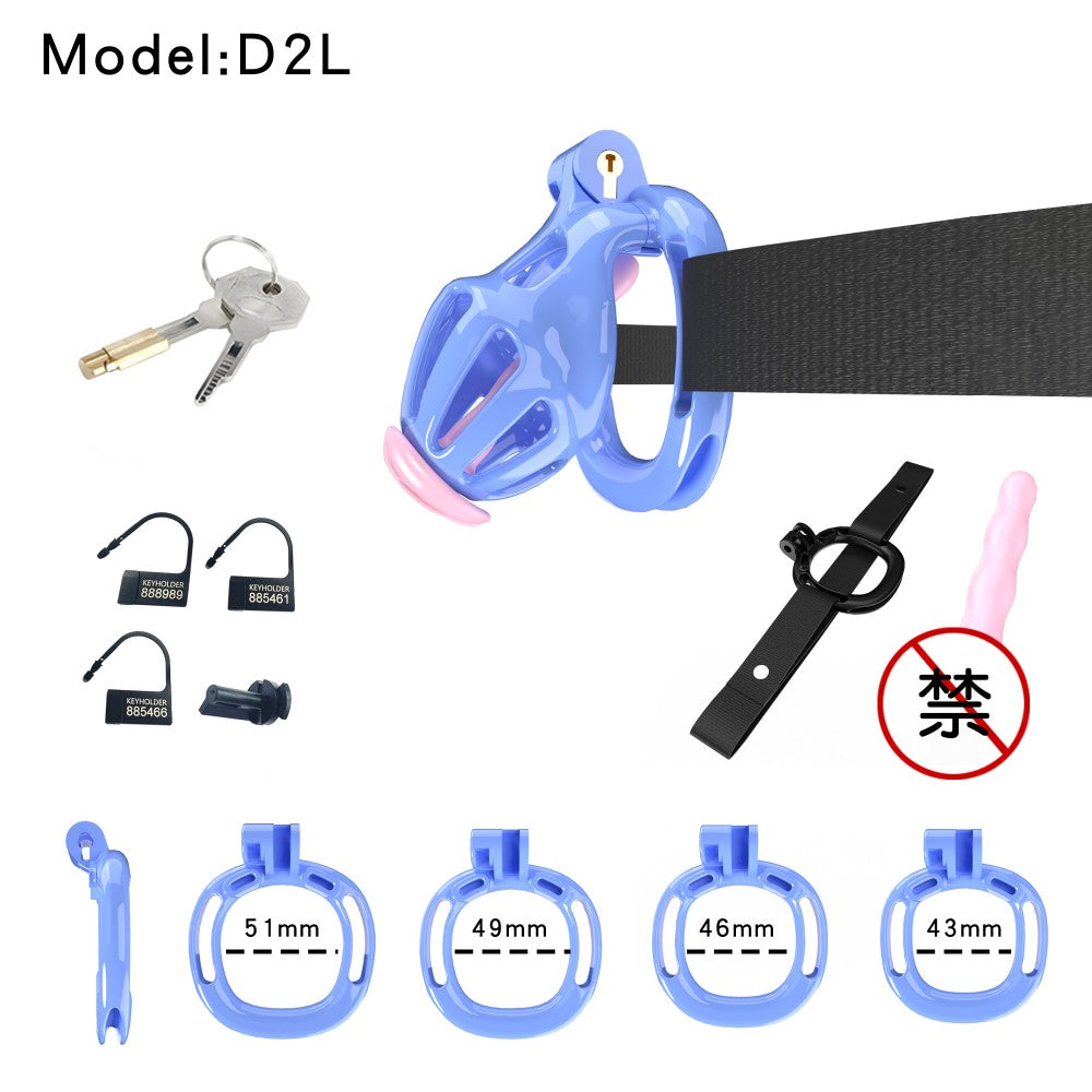 3D Printed Male Chastity Cage – Resin Lock with Strap & Perforated Ring Design for Men