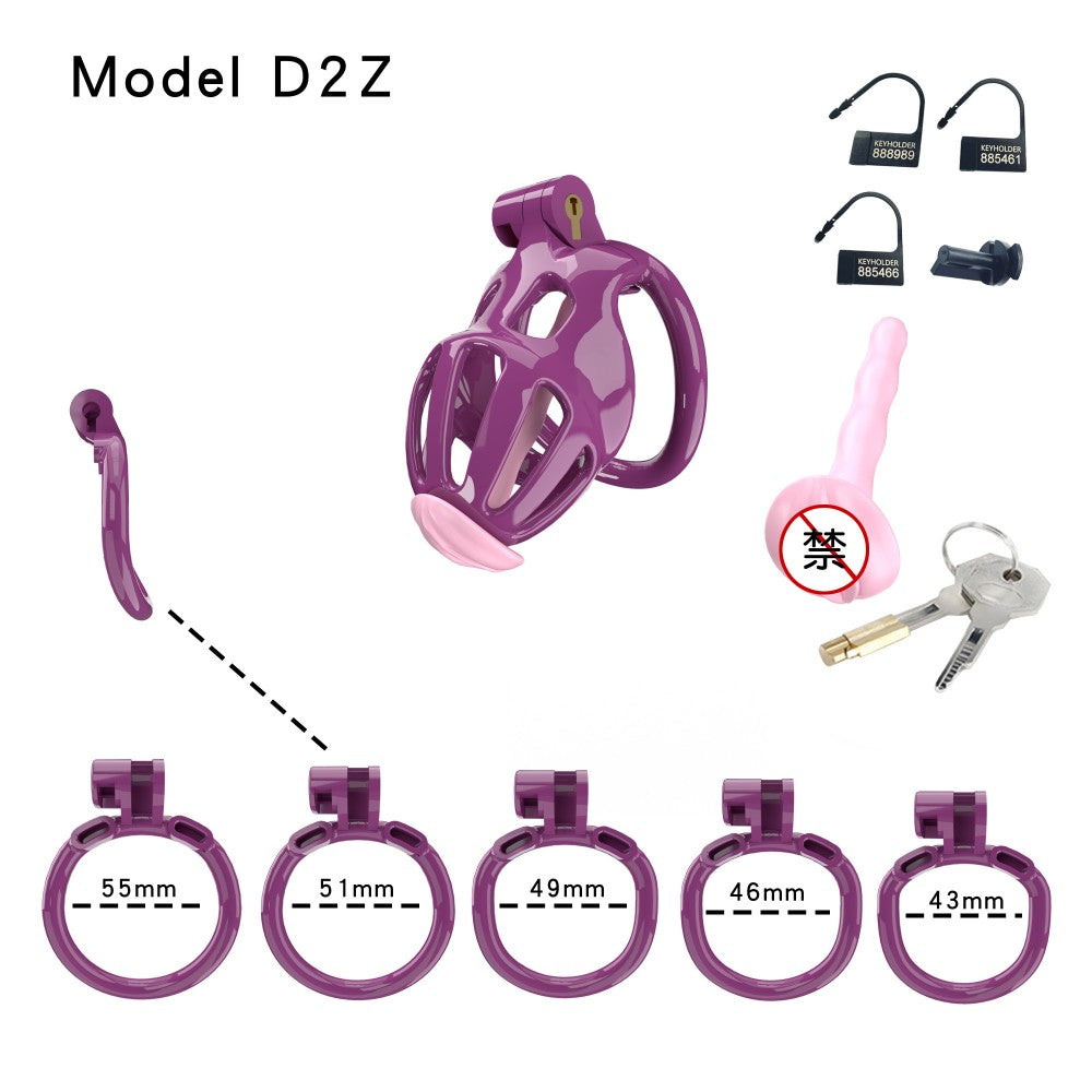 3D Printed Male Chastity Cage – Lightweight Penis Lock with 5 Rings for Erection Control & Bondage Fun