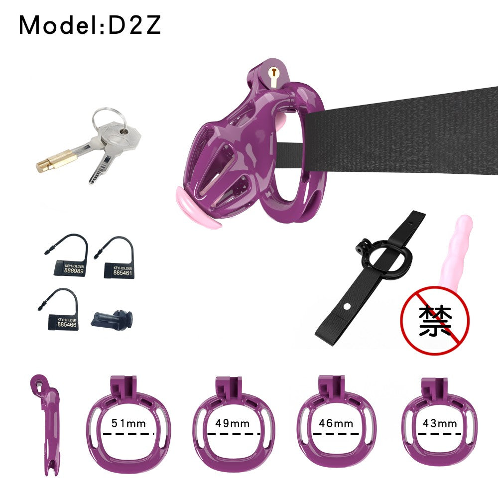 3D Printed Male Chastity Cage – Resin Lock with Strap & Perforated Ring Design for Men