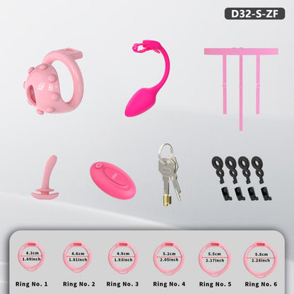Adjustable Chastity Cage with Removable Silicone Studs | Remote Plug Compatible Locking Device