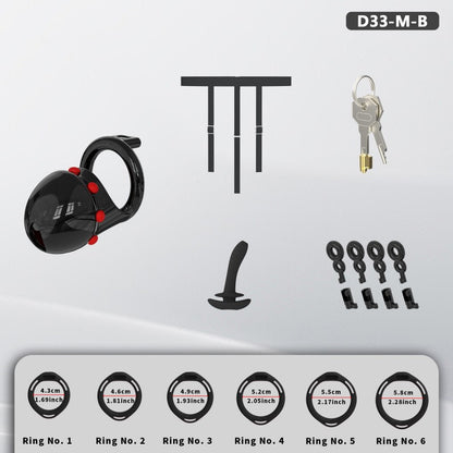 Adjustable Chastity Cage with Removable Silicone Studs | Remote Plug Compatible Locking Device