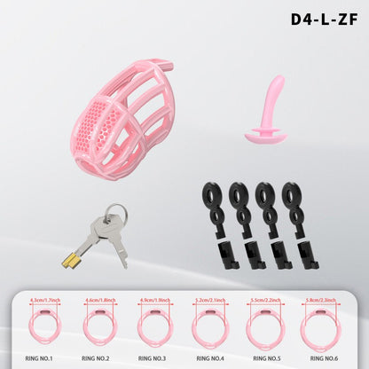 Honeycomb Mesh Adjustable Chastity Cage with Harness Strap (D4)