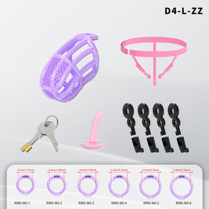 Honeycomb Mesh Adjustable Chastity Cage with Harness Strap (D4)