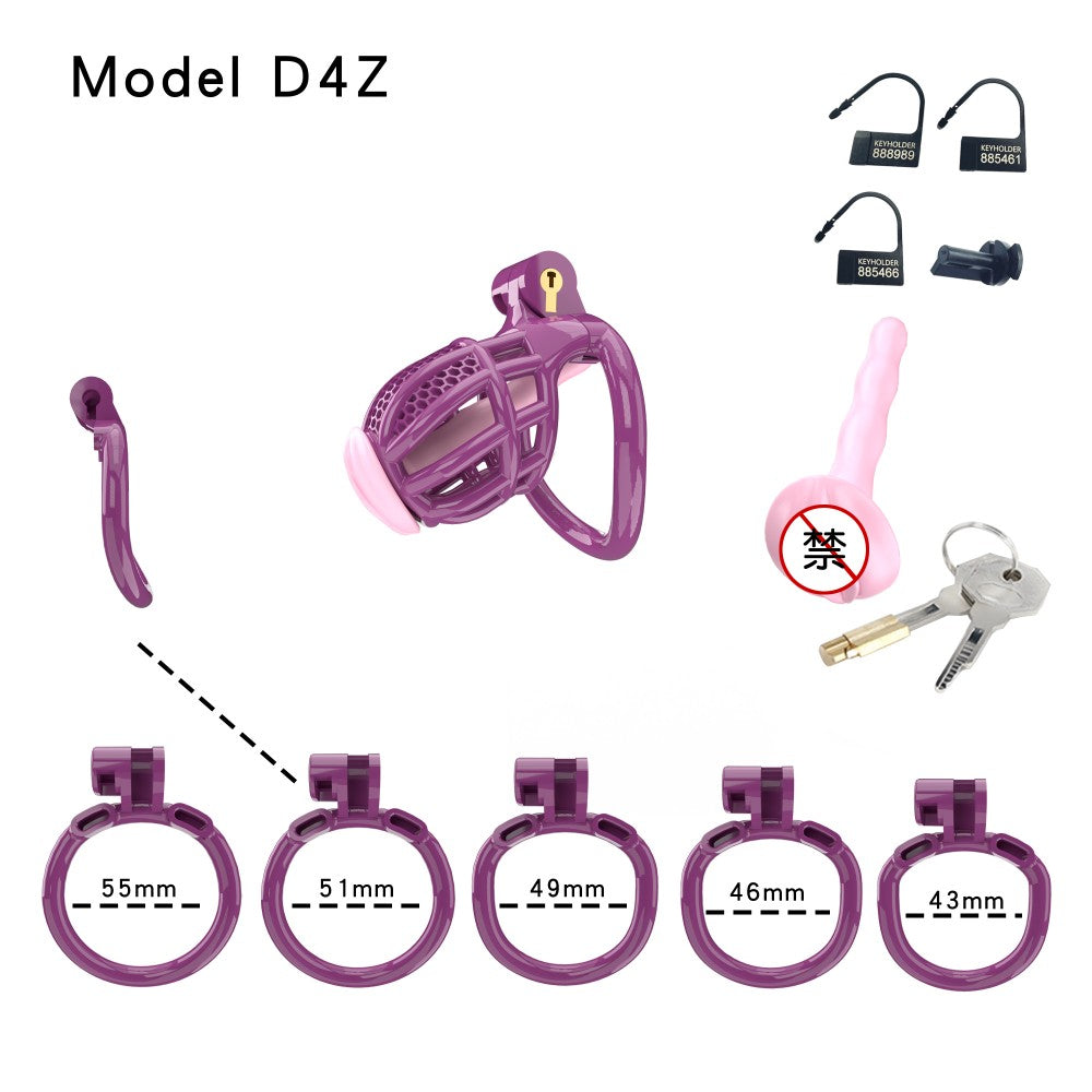Honeycomb Obedient Chastity Cage – Lightweight Resin, 5 Ring Sizes & Built-in Lock