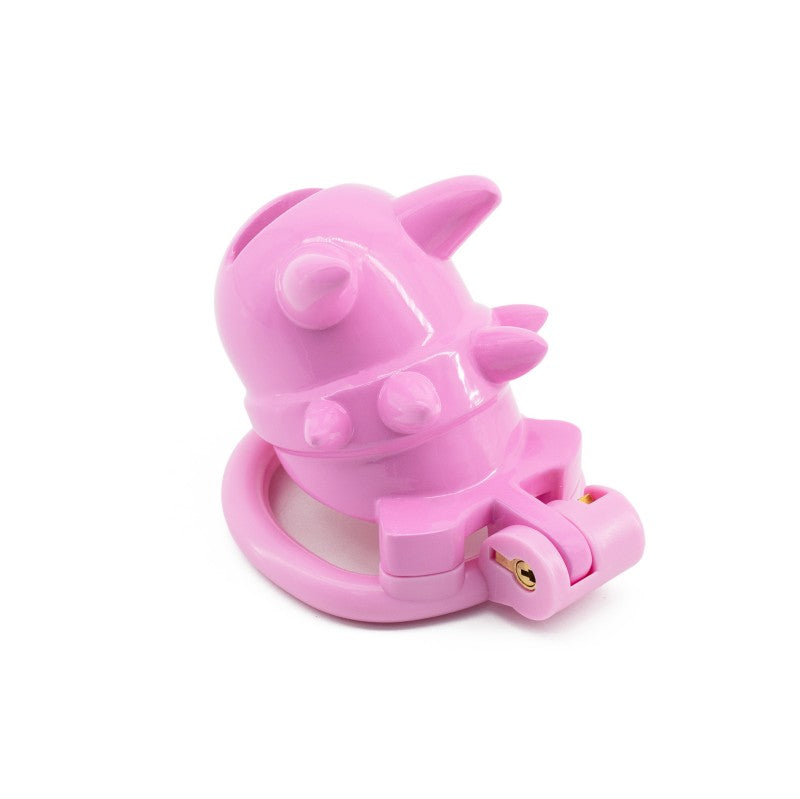 Leichter Keuschheitskäfig aus Harz mit Dämonenstacheln – Verstecktes Schloss, 4 Ringe, ultimative Kontrolle über die Dunkelheit