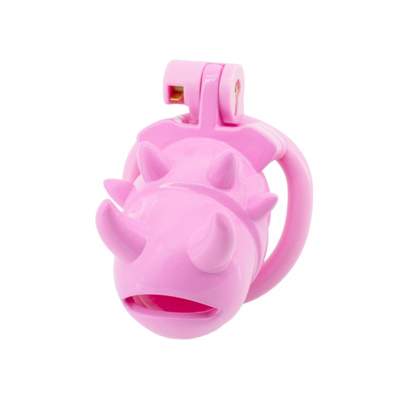 Leichter Keuschheitskäfig aus Harz mit Dämonenstacheln – Verstecktes Schloss, 4 Ringe, ultimative Kontrolle über die Dunkelheit