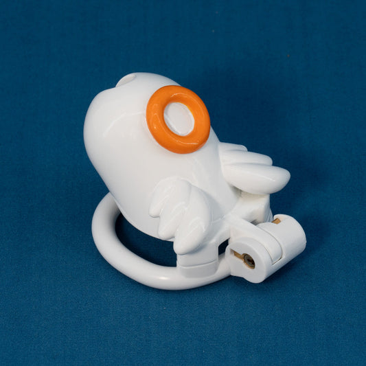 Lightweight Angel-Inspired Male Chastity Cage — Ergonomic Design with Hidden Lock and 4 Rings for Gentle but Firm Control