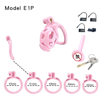 3D Printed Male Chastity Cage with Lock & 5 Rings – Resin Virginity Device for Men