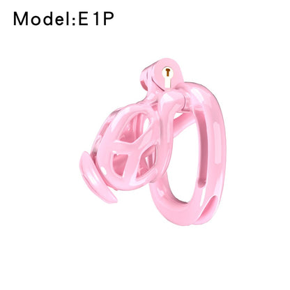 3D Printed Male Chastity Cage with Lock & 5 Rings – Resin Virginity Device with Strap for Men