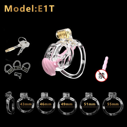 3D Printed Male Chastity Cage with Lock & 5 Rings – Resin Virginity Device for Men