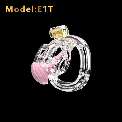 3D Printed Male Chastity Cage with Lock & 5 Rings – Resin Virginity Device with Strap for Men