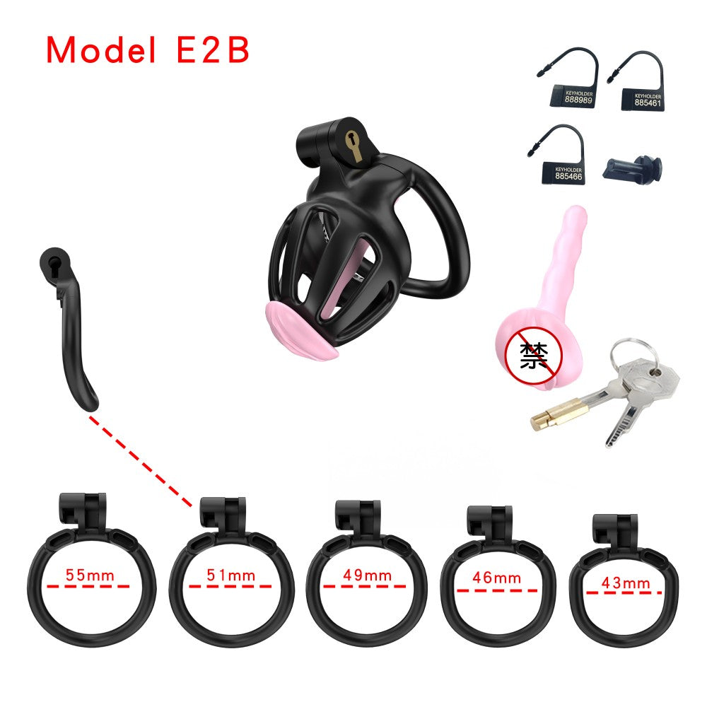 3D Printed Male Chastity Cage – Lightweight Penis Lock with 5 Rings for Erection Control & Bondage Fun