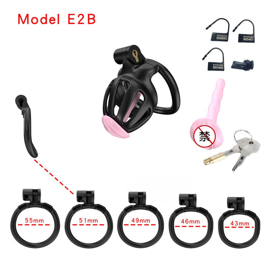 3D Printed Male Chastity Cage – Lightweight Penis Lock with 5 Rings for Erection Control & Bondage Fun