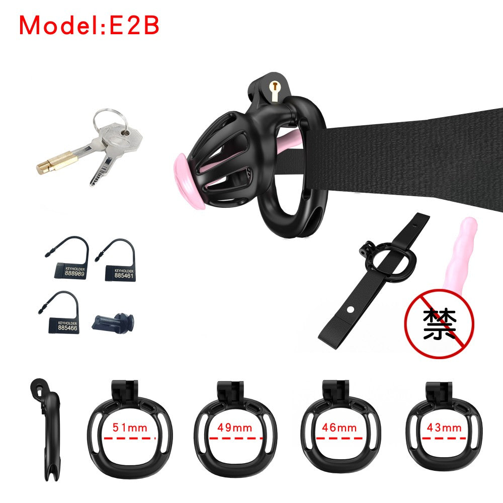 3D Printed Male Chastity Cage – Resin Lock with Strap & Perforated Ring Design for Men