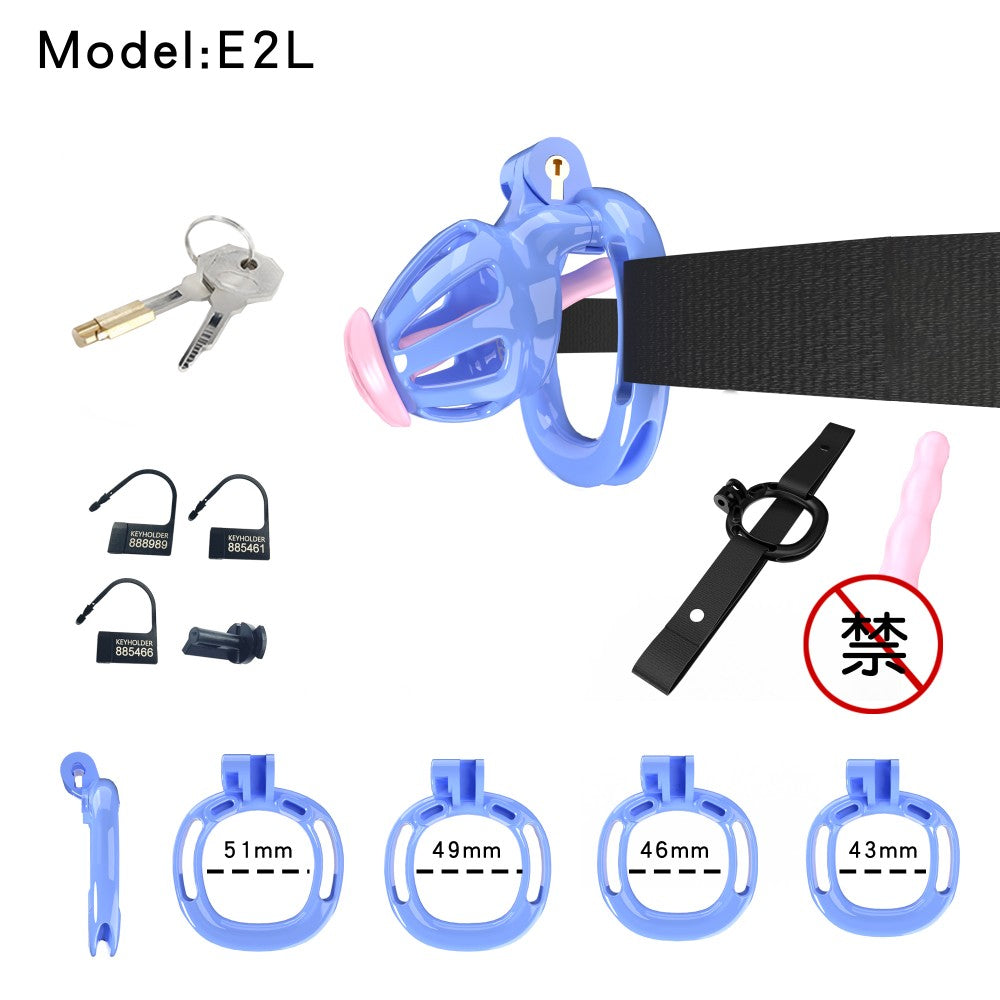 3D Printed Male Chastity Cage – Resin Lock with Strap & Perforated Ring Design for Men