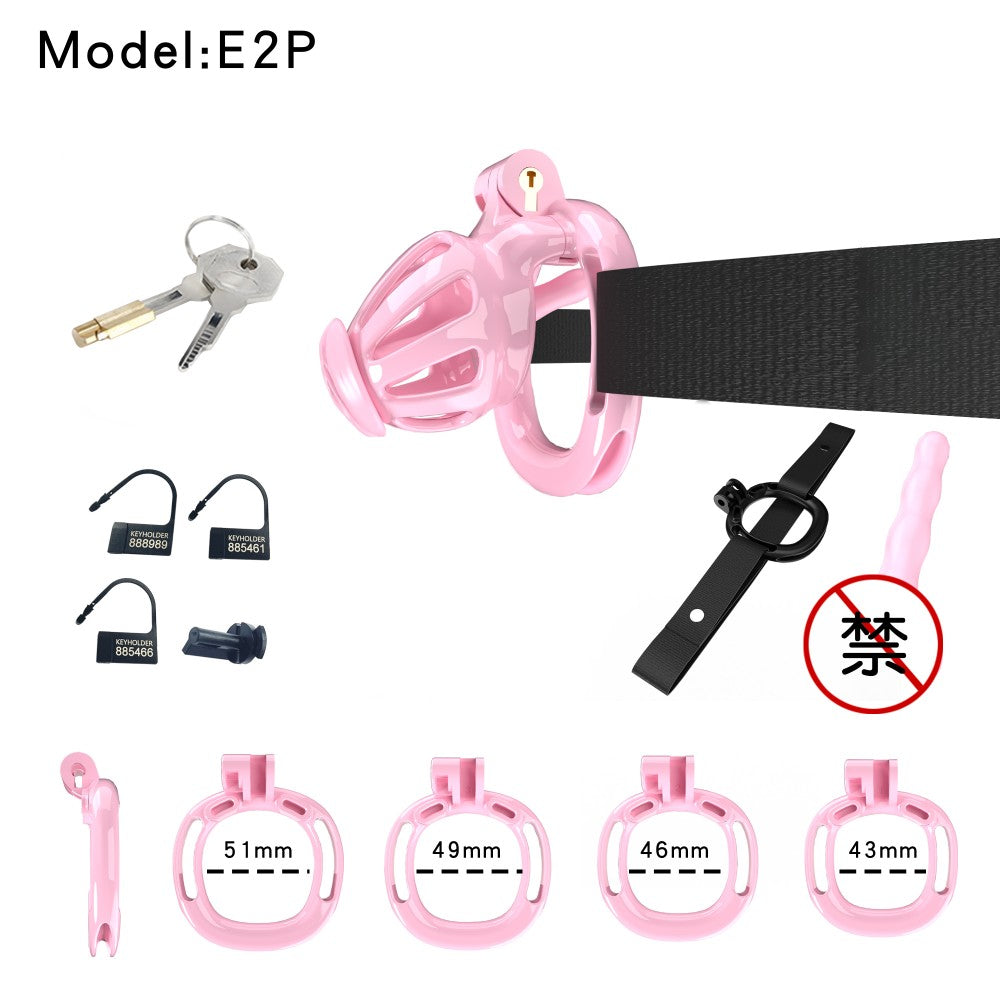 3D Printed Male Chastity Cage – Resin Lock with Strap & Perforated Ring Design for Men