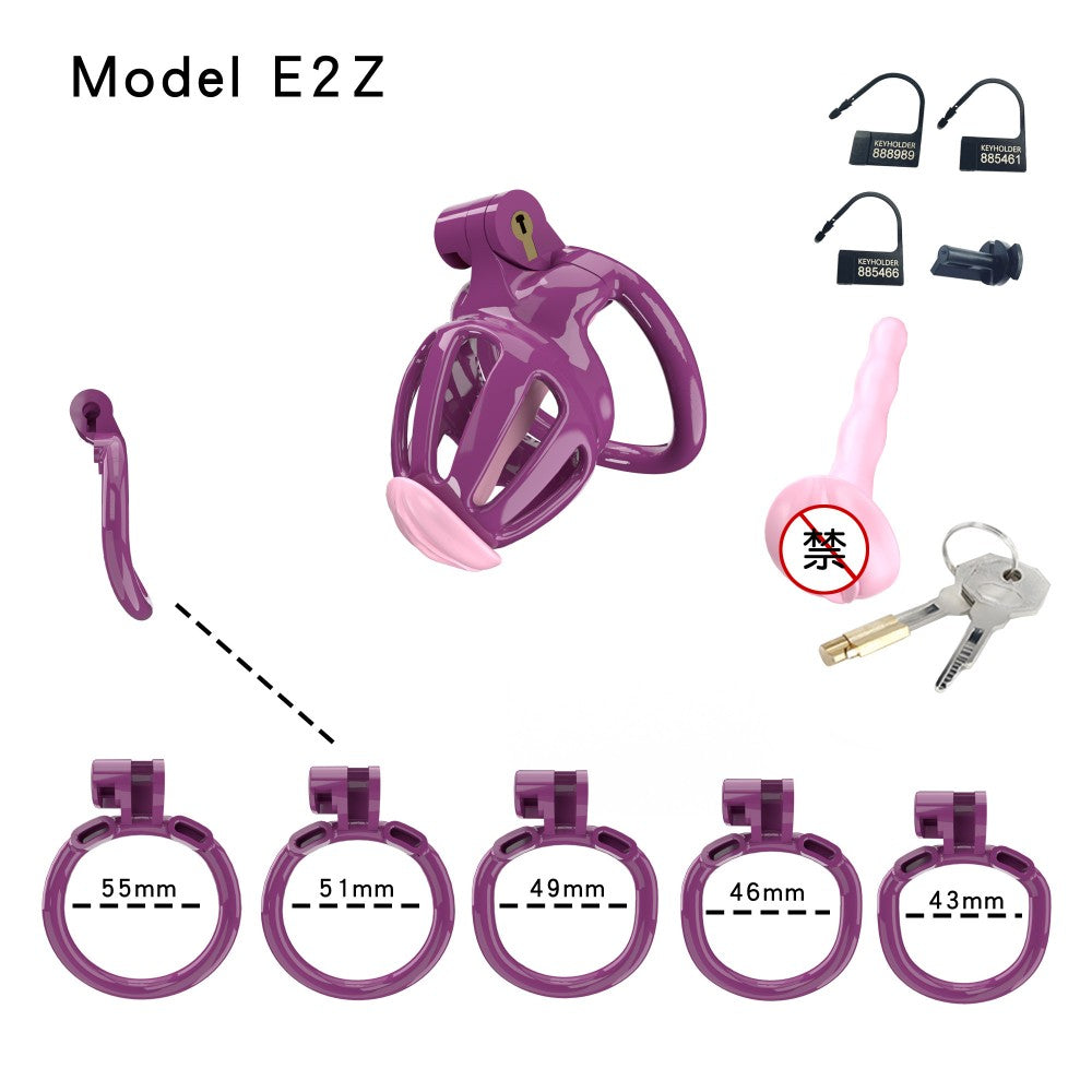 3D Printed Male Chastity Cage – Lightweight Penis Lock with 5 Rings for Erection Control & Bondage Fun