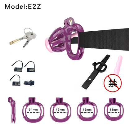 3D Printed Male Chastity Cage – Resin Lock with Strap & Perforated Ring Design for Men