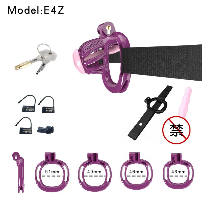 Honeycomb Obedient Chastity Cage – Lightweight Resin, 5 Ring Sizes, Built-in Lock & Strap-Designed Rings