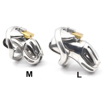 Electric Shock Male Chastity Cage 1.0 – Small Size Stainless Steel Edition