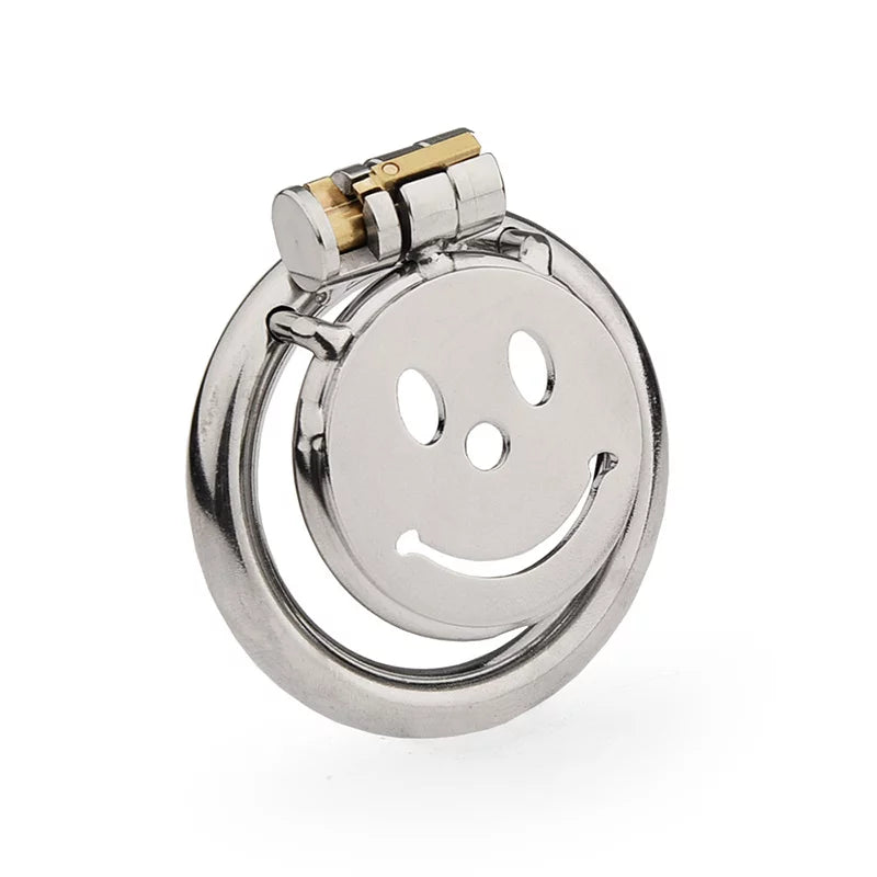 JAULA DE CASTIDAD PLANA DE METAL PARA HOMBRE SMILEY 