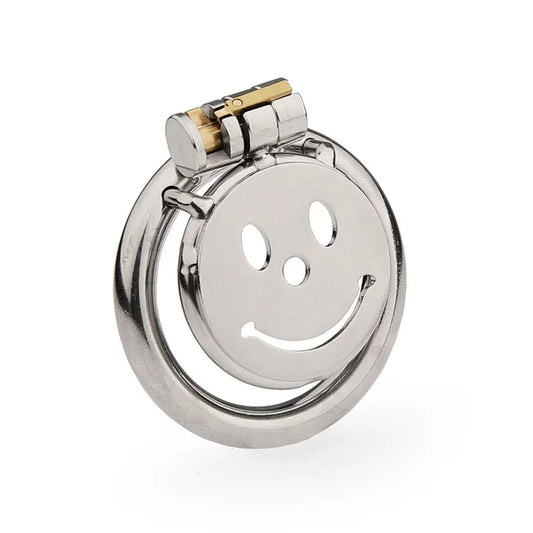 JAULA DE CASTIDAD PLANA DE METAL PARA HOMBRE SMILEY 
